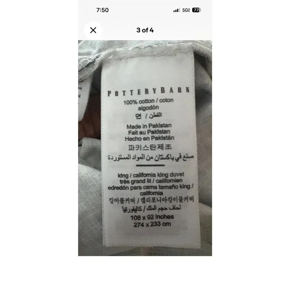 Pottery Barn King Duvet Jardin Toile Blue 2 Euro Shams 1 King Pillowcase - Picture 5 of 7